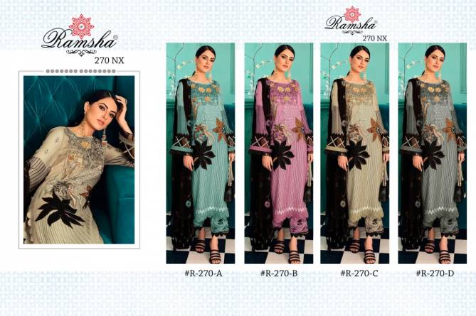 Ramsha R 270 Nx Latest Fancy Designer Festive Wear Heavy Georgette Embroidery Work Pakistani Salwar Suits Collection
